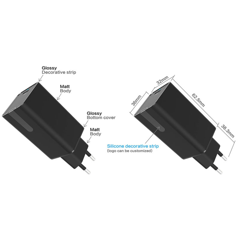 PD65W USB-C wall charger Gan fast travel charger MSH-TR-317