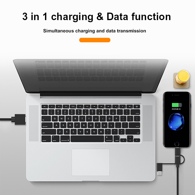 3 in 1 Micro USB Type C C89 Cable Data Charger Cable丨MSH