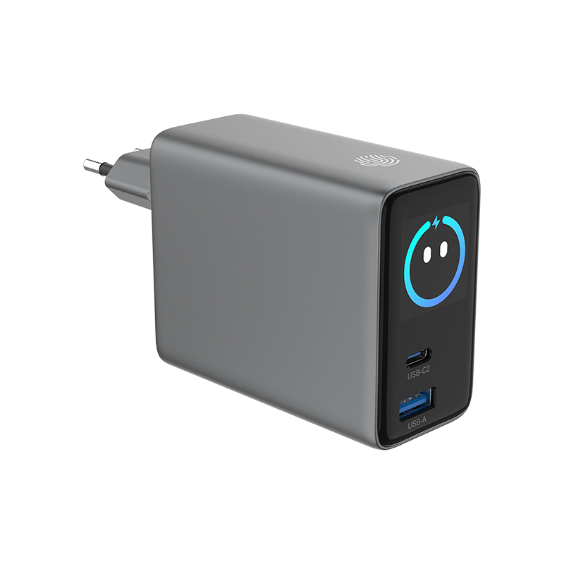 140W TFT display GaN Charger with Retractable Cable